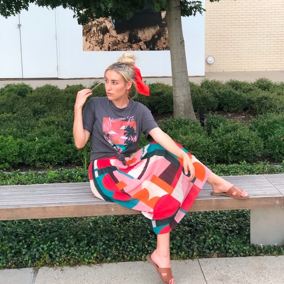 Colorful Abstract Print Women's Skirt - Picture 2 of 5